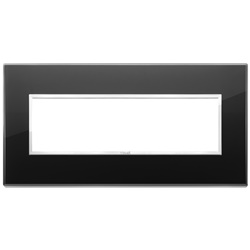Placca 7 moduli cristallo nero diamante per installazioni elettriche