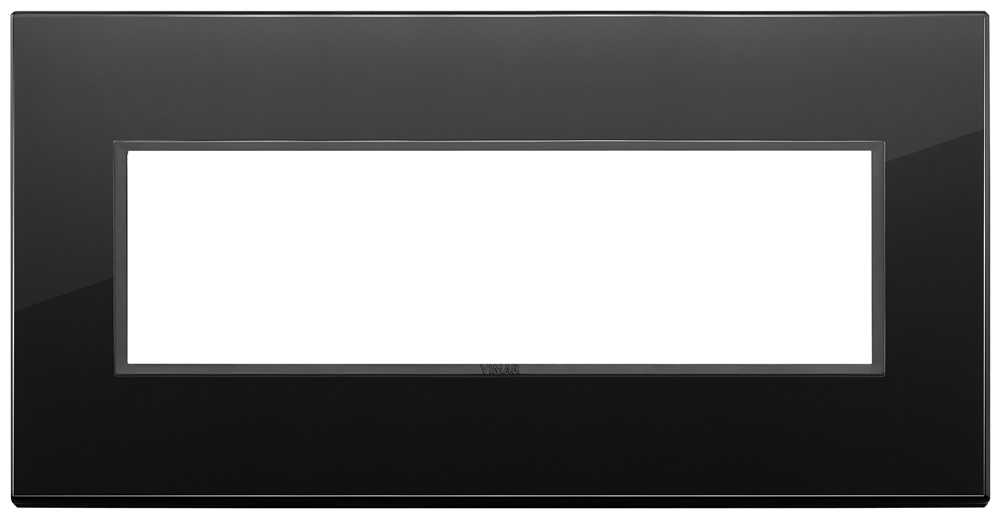 Placca 7 moduli cristallo nero totale diamante per impianti elettrici
