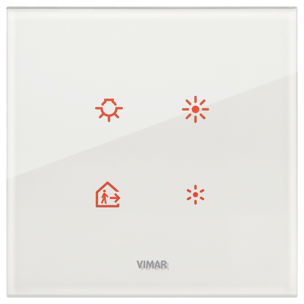 Placca elettronica 2 moduli cristallo bianco diamante per installazioni elettriche