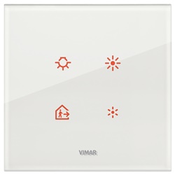Placca elettronica 2 moduli cristallo bianco diamante per installazioni elettriche