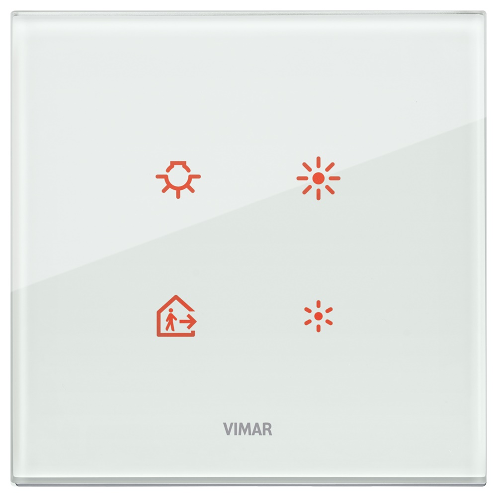 Placca elettronica 2 moduli cristallo acqua design moderno per installazioni residenziali