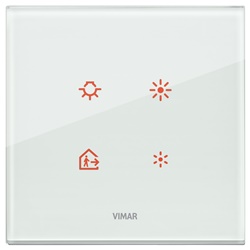 Placca elettronica 2 moduli cristallo acqua design moderno per installazioni residenziali