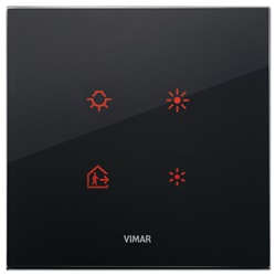 Placca elettronica 2 moduli cristallo nero diamante design moderno per interruttori