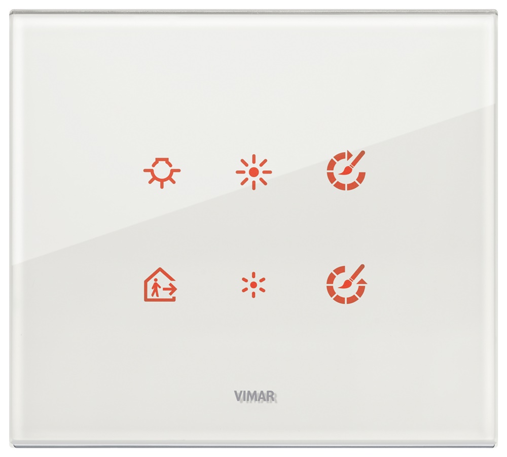 Placca elettronica 3 moduli cristallo bianco diamante per impianti elettrici