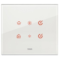Placca elettronica 3 moduli cristallo bianco diamante per impianti elettrici