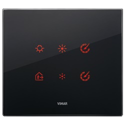 Placca elettronica 3 moduli cristallo nero diamante 3M per impianti elettrici