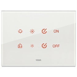 Placca elettronica 4 moduli cristallo bianco diamante per impianti elettrici