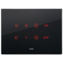 Placca elettronica 4 moduli cristallo nero diamante per impianti elettrici