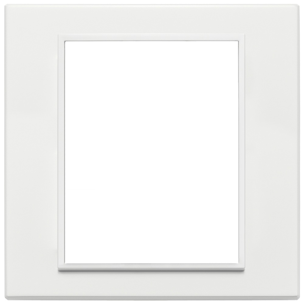 Placca 8 moduli alluminio bianco totale per installazioni elettriche
