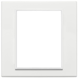 Placca 8 moduli alluminio bianco totale per installazioni elettriche