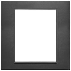 Placca 8 moduli alluminio nero totale per installazioni elettriche
