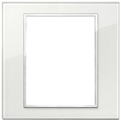 Placca 8 moduli cristallo bianco diamante per installazioni elettriche