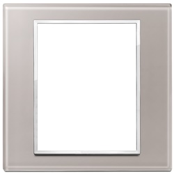 Placca 8 moduli cristallo grigio perla per installazioni elettriche