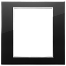 Placca 8 moduli cristallo nero diamante per installazioni elettriche moderne
