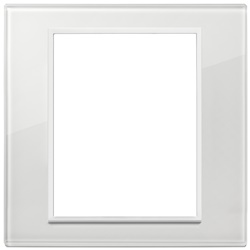 Placca 8 moduli cristallo bianco totale diamante per installazioni elettriche