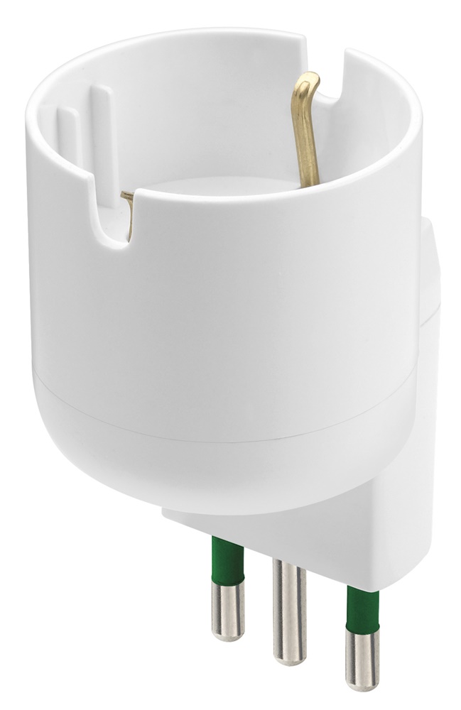 Adattatore elettrico bianco S11 spina 10A P30 presa 16A uso domestico e professionale