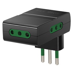 Adattatore multiplo salvaspazio SICURY 250V 1500W spina S11 3 prese P11 nero