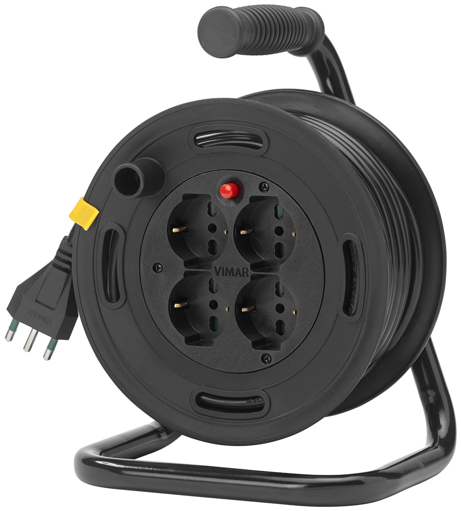 Avvolgicavo 16A 4 prese universali 15m cavo elettrico con termico protezione