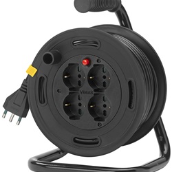 Avvolgicavo 16A 4 uscite universali 15m 