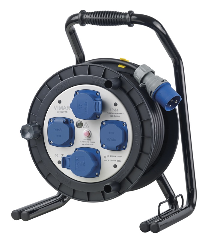 Avvolgicavo industriale 16A 4 uscite 15m 