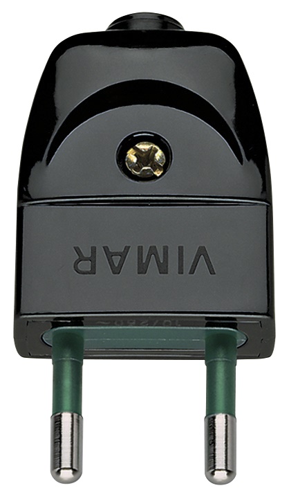 Spina 2P 10A S10 assiale nero standard italiano per uso domestico e industriale