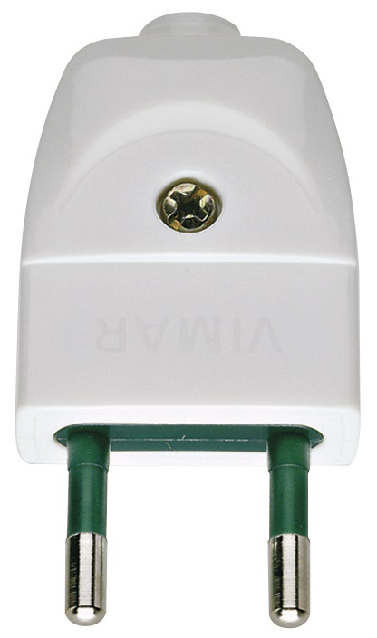 Spina 2P 10A S10 assiale bianco standard italiano per uso elettrico domestico