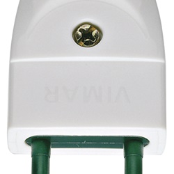 Spina 2P 10A S10 assiale bianco standard italiano per uso elettrico domestico