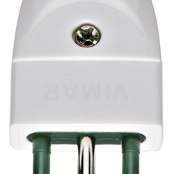 Spina 2P+T 10A S11 uscita cavo assiale bianco standard italiano