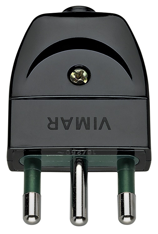 Spina 2P+T 16A S17 assiale nero per uso elettrico standard italiano