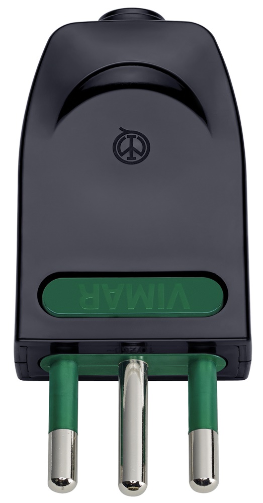 Spina 2P+T 10A 250V orientabile S11-SPB11 nero standard italiano
