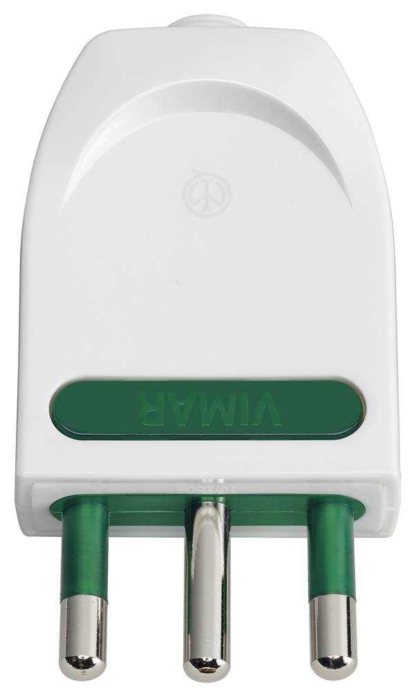 Spina 2P+T 16A 250V orientabile standard italiano S17-SPB17 bianco