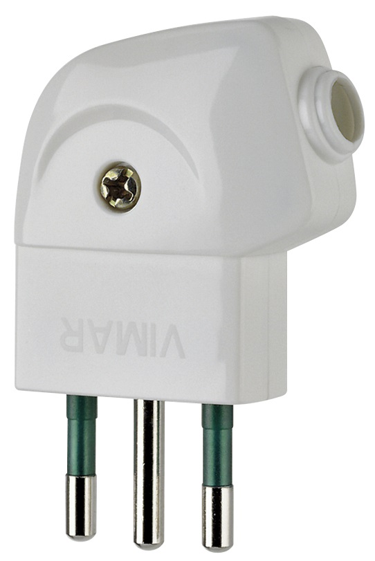 Spina 2P+T 10A S11 90Â° bianco 