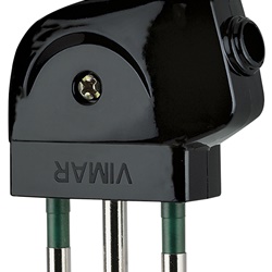 Spina 2P+T 16A 250V S17 angolare 90° nero uso elettrico standard italiano