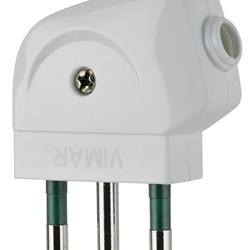 Spina 2P+T 16A 250V S17 a squadra uscita cavo 90° bianco standard italiano