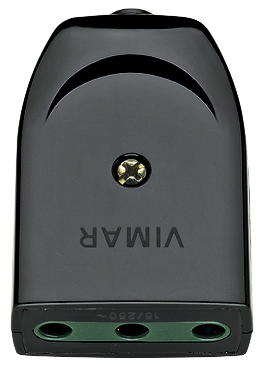Presa mobile 2P+T 16A 250V standard italiano P17 uscita cavo assiale nero