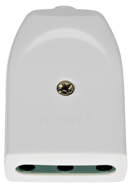 Presa 2P+T 16A P17 assiale bianco standard italiano uscita cavo assiale