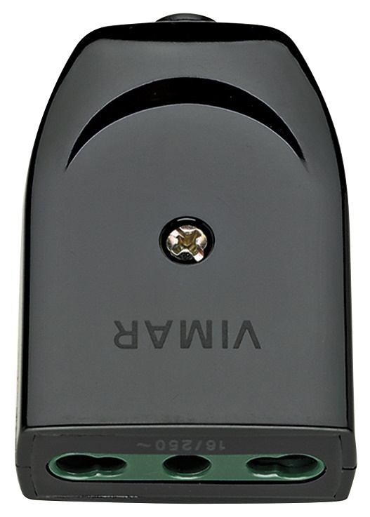 Presa 2P+T 16A P17/11 assiale nero per uso elettrico standard italiano