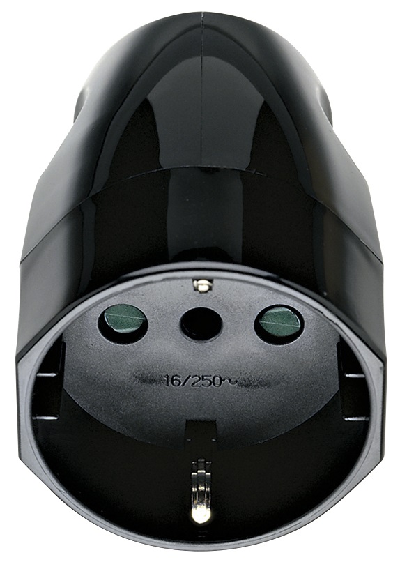 Presa 2P+T 16A P30 assiale nero 