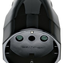 Presa mobile 2P+T 16A 250V tipo P30 uscita cavo assiale nero standard italiano
