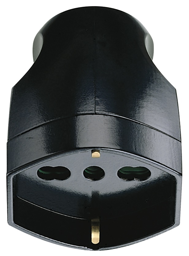 Presa 2P+T 16A universale assiale nero per uso elettrico standard italiano