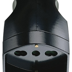 Presa 2P+T 16A universale assiale nero per uso elettrico standard italiano