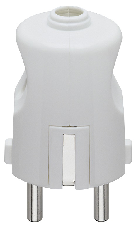 Spina 2P+T 16A 250V tedesco assiale bianco per uso elettrico standard