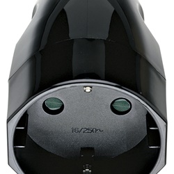 Presa 2P+T 16A 250V standard tedesco uscita cavo assiale nero per uso industriale
