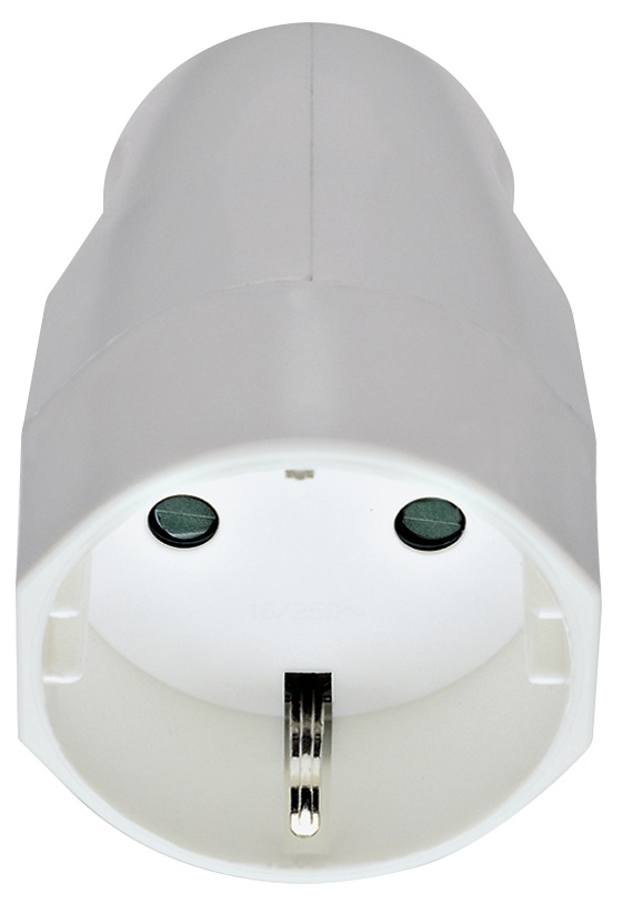 Presa 2P+T 16A 250V standard tedesco uscita cavo assiale bianco