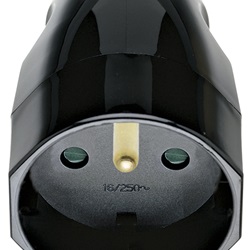 Presa 2P+T 16A francese assiale nero 
