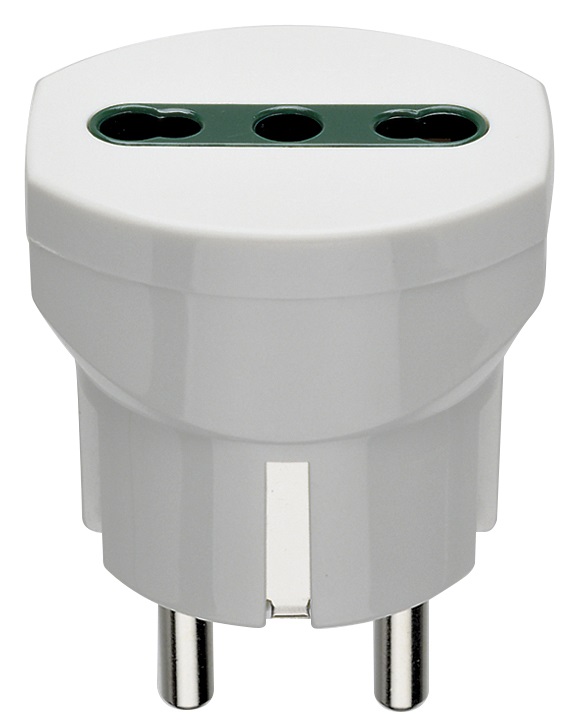 Adattatore semplice SICURY Standard Tedesco/Francese + P17/11 bianco 