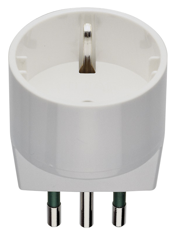 Adattatore elettrico S11 2P+T 10A a presa P30 2P+T 16A bianco 1500W uso domestico