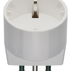 Adattatore elettrico S11 2P+T 10A a presa P30 2P+T 16A bianco 1500W uso domestico