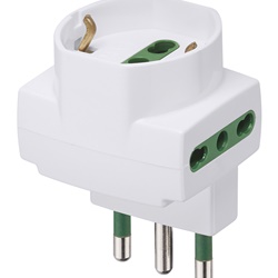 Adattatore multiplo SICURY 250V 1500W spina S17 prese P17/11 e universale P40 bianco