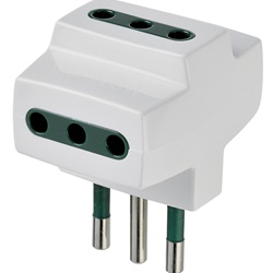 Adattatore multiplo SICURY 250V 1500W spina S11 2P+T 10A tre prese P11 2P+T 10A bianco